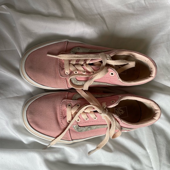 Girls Peach/Glitter Vans 🍑🪩 Good condition - Picture 4 of 8